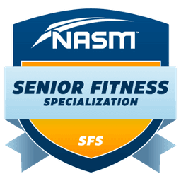 NASM Senior Fitness Specialization certification badge — click to verify credential
